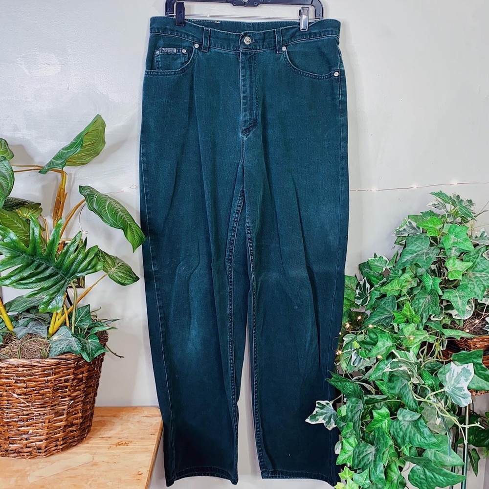 90s Vintage Lee High Waisted Forest Green Denim Mom Jeans